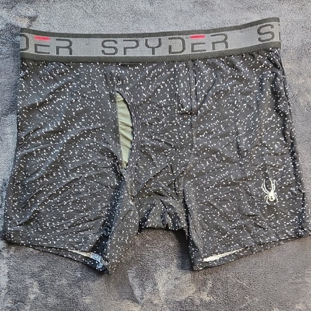 Spyder Black and Gray Boxer Briefs Performance Fit